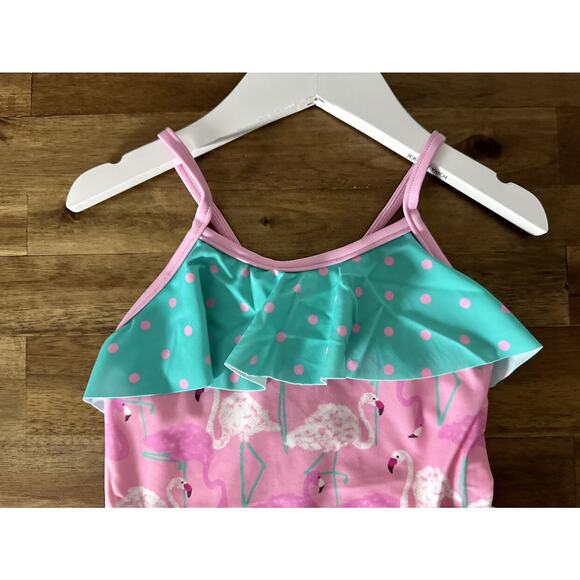 NWT Matilda Jane Enchanted Garden Island Party Pink Green One-Piece Swimsuit 6 - Picture 3 of 8